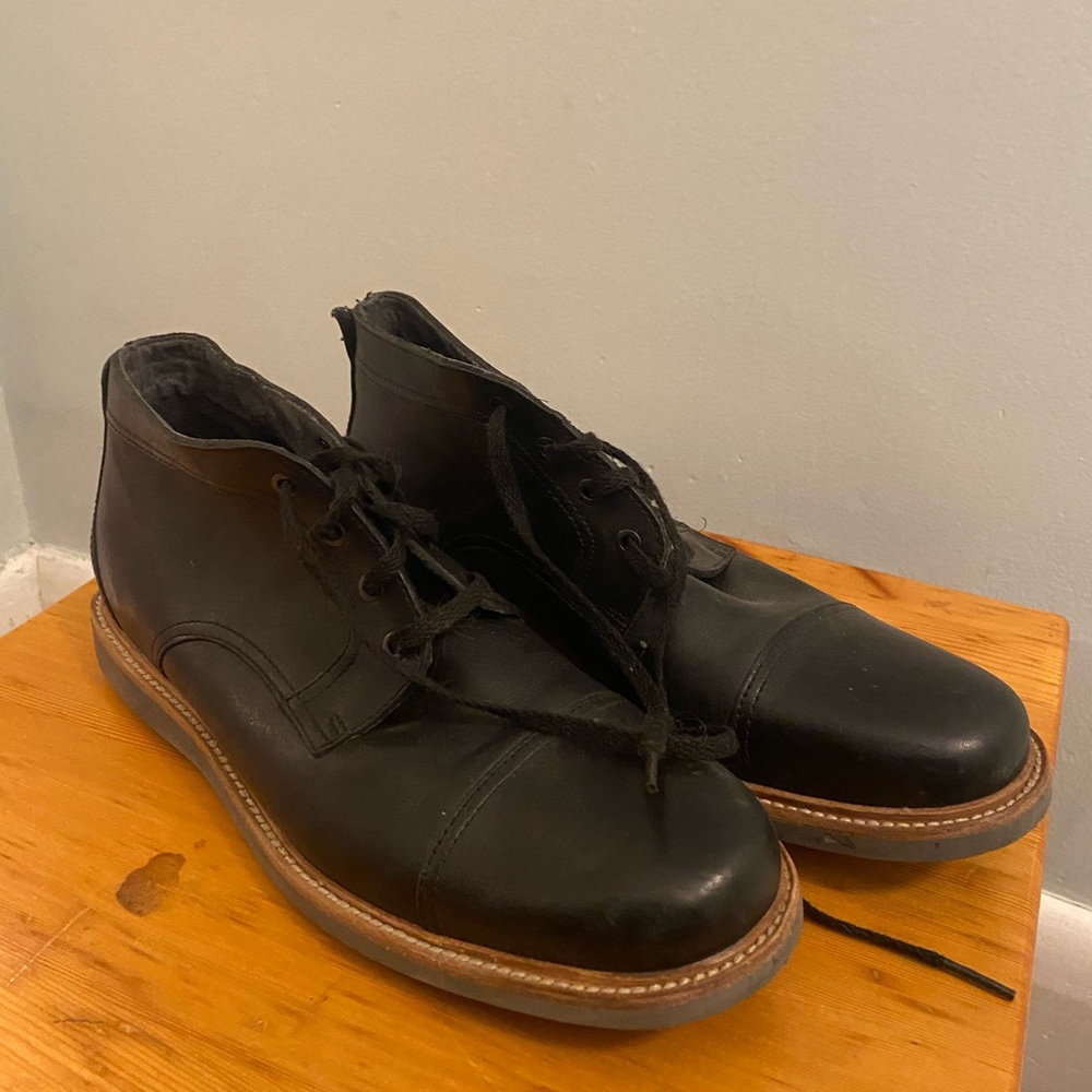 Black Leather Men's Boots